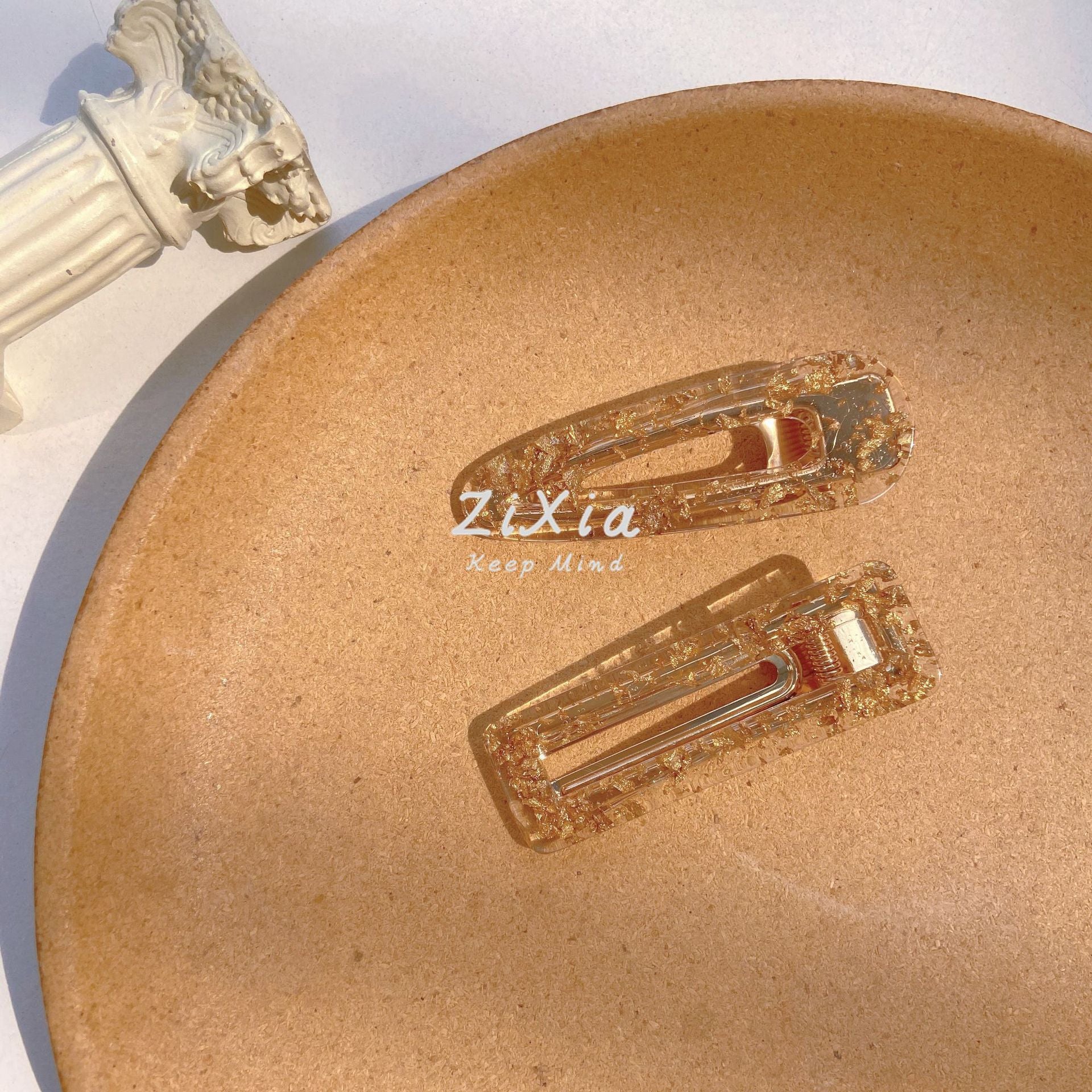 Wholesale acrylic hairpin onion pink starry sky girl side clip acetate geometric hollow duckbill clip